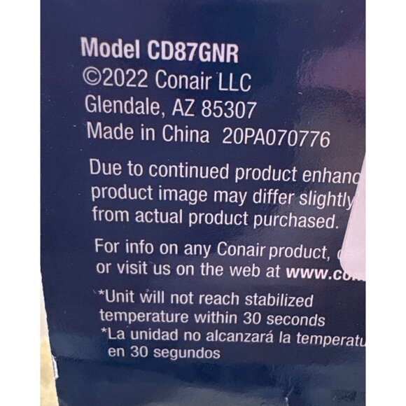Conair Curing Iron Instant Heat 1-Inch CD87GNR 25 Heat Settings 30 Sec Heat-Up - Picture 4 of 4
